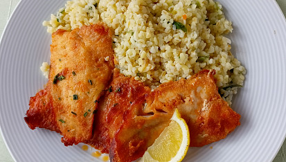 Treska a bulgur s pórkem