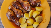 Medově-česnekové pečené kuřecí paličky