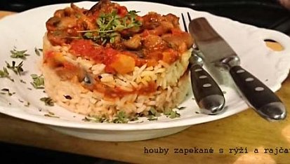Houby zapékané s rýži, Delikatesa!!!! :-)