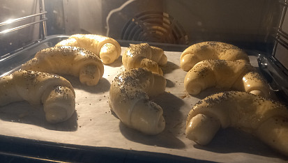 Makové vypečené loupáčky, Pečení loupáčků