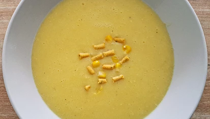 Bramborová krémová polévka s kukuřicí