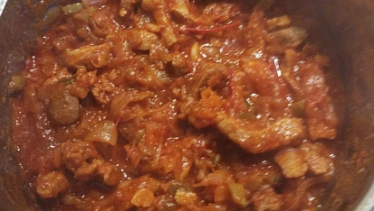Katův šleh a bramboráčky, Dnes uvařené a super. Domácí lečo, takže nebylo potřeba slévat a k tomu budou hranolky. ?☺️?