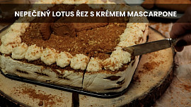 Nepečený Lotus řez s krémem mascarpone