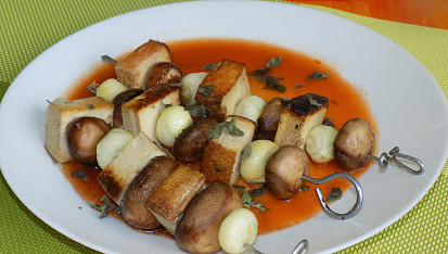 Tofu špízy se žampiony