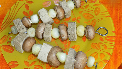 Tofu špízy se žampiony