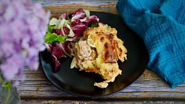 Zapečené brambory s hermelínem