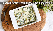 Gnocchi zapečené se špenátem a třemi druhy sýrů