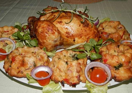 Máslové kuře pečené s nádivkou