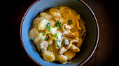 Gnocchi s masem a smetanovo-houbovou omáčkou