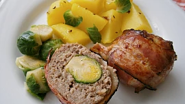 Mleté koule s růžičkovou kapustou z horkovzdušné fritézy