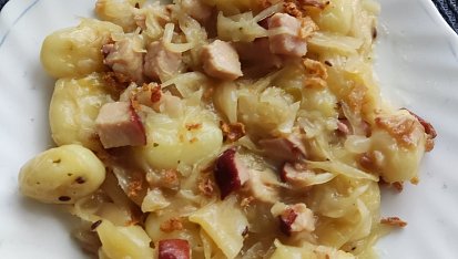 Gnocchi, zelí a uzené - 3v1