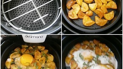 Brambory s volským okem z horkovzdušné fritézy