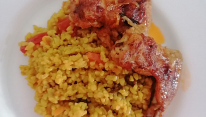 Bulgur i jako příloha, Bulgur byl výborný. Jen jsem nedávala pórek a papriku. Měli jsme ho jako přílohu k pečeným kuřecím křídlům.