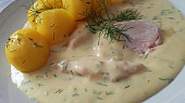 Grilované maso (zbylé) v omáčce s koprem