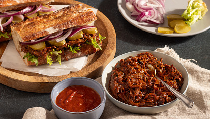 Trhané hovězí s domácí BBQ omáčkou