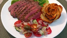 Flank steak na grilovací pánvi