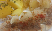 Rybí filé na páře s cuketou a bramborami s moderní technikou (Filé na páře s dušenou cuketou)