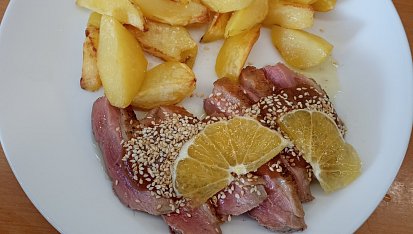 Kachní prsa sous - vide s pomerančovou omáčkou z varného mixéru, Kachní prsa sous vide s pomerančovou omáčkou z varného mixéru