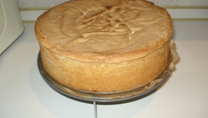 Olejový korpus na dort, Korpus z pěti vajíček mi skoro vykypěl z formy forma 26 cm průměr!