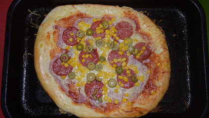 Výborná domácí pizza, Upečená Pizza