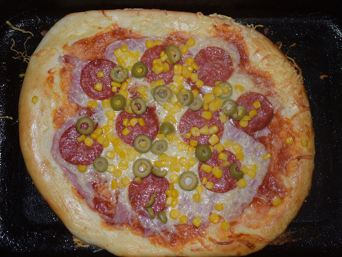 Výborná domácí pizza, Upečená Pizza