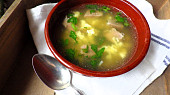 Ovarová polévka s "bramborákovými" haluškami