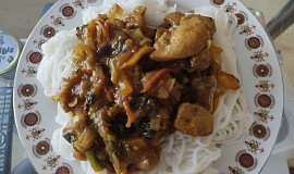 Rýžové nudle s čínou