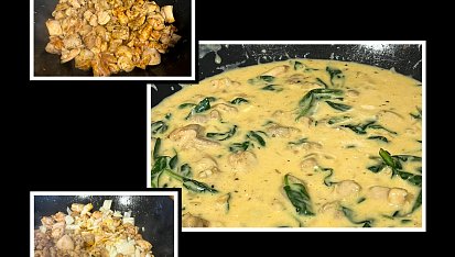Tagliatelle s kuřecím masem a smetanou