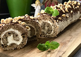 Kávová roláda s náplní à la cannoli