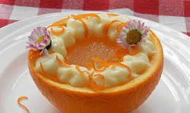 Pomerančové želé s pudinkem