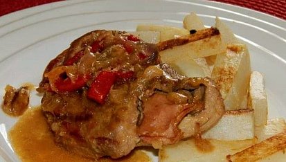 Plněná vepřová pečeně s dijonskou hořčicí