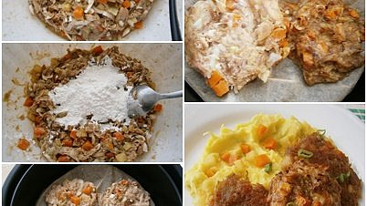 Kuřecí placičky se zeleninou z horkovzdušné fritézy
