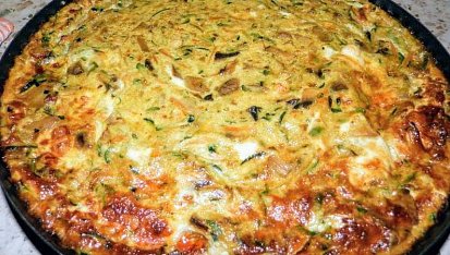 Vaječná tortilla se zeleninou s petrželkovým dipem