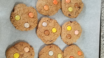 Cookies s čokoládou a lentilkami, Pro koledníky ideální dobrota 🙂