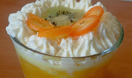Pohárek s mangovo - kumqatovým želé a citrónovým mascarpone krémem