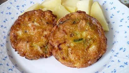 Čínské placičky z kuřecího masa, Smažené pouze na lívanečníku, bez dosmažení ve fritéze.
