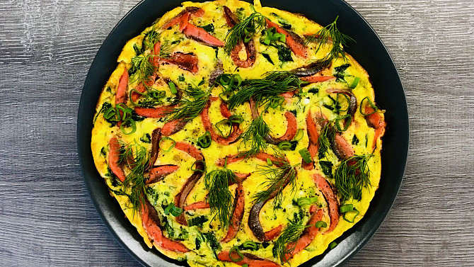 Lososová frittata