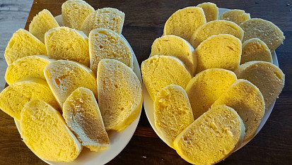Kynuté houskové knedlíky v páře, První knedlík můj