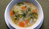 Zeleninová polévka s nudlemi ve vepřovém vývaru