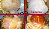 Pečené kuře plněné fáší (fotokoláž - ako kurča menilo farbu)