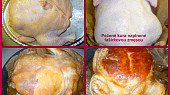 Pečené kuře plněné fáší, fotokoláž - ako kurča menilo farbu