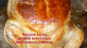 Pečené kuře plněné fáší (upečené kurča)