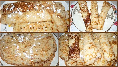 Palačinky s jablíčky v těstu, palačinky s povidly