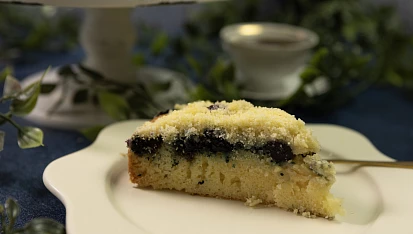 Borůvkový drobenkový koláč šup-šup