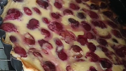 Francouzská třešňová bublanina (Clafoutis), Po upečení ☺️📌❤️