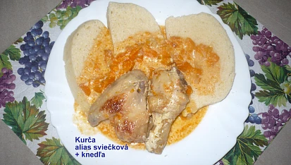 Svíčková na smetaně, kurča ako sviečková