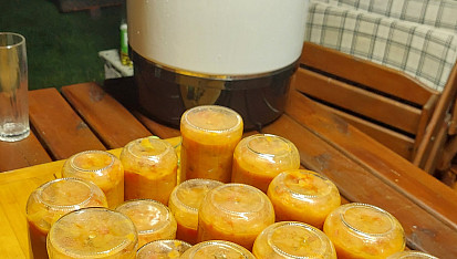Lečo s cuketou a hořčicí, Lečo bez zavařování s cuketou a hořčicí.