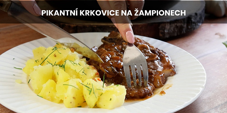 Pikantní krkovice na žampionech