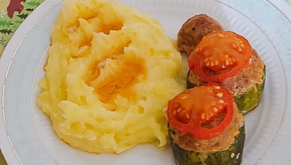 Cuketové kousky s mletým masem, Hotové