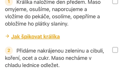 Králík na smetaně po staročesku